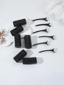 12pcs Curling Tool Set with 6 Non Heat Curlers and 6 Clips, available in multiple sizes Special for real hair wigs