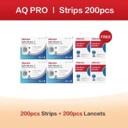 Sannuo Sinocare Blood Glucose Test Trips and Lancets for Safe AQ Pro Ⅰ 50/100/200/300/400pcs