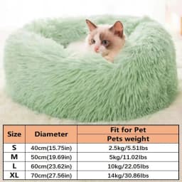 Soft Long Plush Cat House Beds Dog Calm Warm Faux Fur Bed Donut Round Comfortable Sleeping Bed Washable for Small Medium Dog Cat