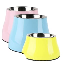 Macaron Color High Bowl Non Slip Cervical Spine Protection Stainless Steel Removable Pet Rice Bowl Water Bowl Pet Supplies
