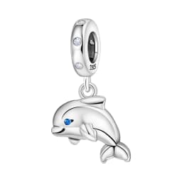 Blue Charm 925 Sterling Silver Ocean Pearls Betta Fish Pendant Birthday Party Gift for Women Bracelet Necklace DIY Beads Jewelry