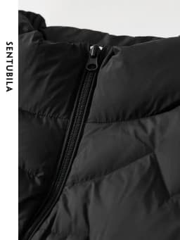 SENTUBILA Women's Short Down Puffer Jackets 2026 Light Weight Stand Neck Zipper Winter Duck Down Coat Female Clothing W44Y56637