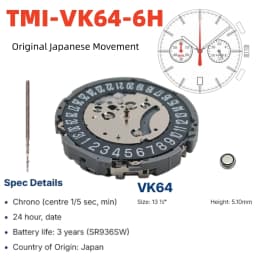 VK64 Movement New Japan Vk64a Quartz Movement Original SII/TMI Vk64 Watch Movement Watch Accessories Date At 6