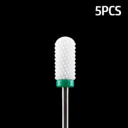 5pcs Ceramic Milling Cutter For Manicure Set Nail Drill Bit Mill Manicure Machine Pedicure Tools for Removing Gel File 3/32 Inch