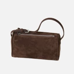 Donna-in Genuine Mini Suede Handbag Real Leather Square Pen Container Bag for Women