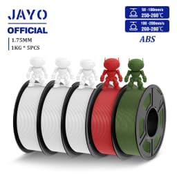 JAYO ABS Filament 5Rolls ABS 3D Filament 1.75mm 1KG 3D Printer Filament For FDM 3D Printers & 3D Pen Highly Resistant Durable