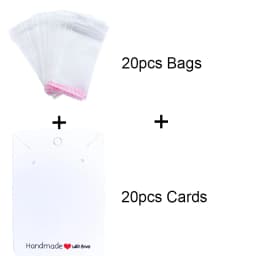20sets Paper Necklace Cards Holders Earring Display With Self Adhesive Bags Necklace Packing For Diy Findings Jewelry Packaging