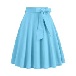 Women Retro Vintage Midi Long Skirt Solid Elegant Faldas High Waist A Line 50s Swing Skirts
