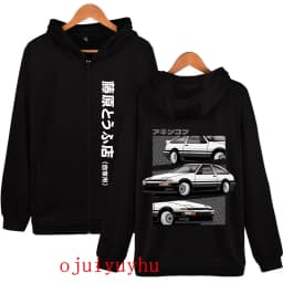 AE86 Zip Up Hoodies Initial D Korean Style Zippper Jackets Sweatshirts Anime Gothic Y2k Pullovers Mange Vintage Streetwear