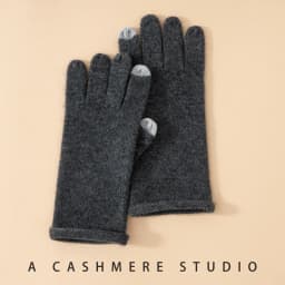 High-Quality Winter 100% Goat Cashmere Knit Touch Screen Gloves Women Soft Warm Open-palm Gloves Lady Full Finger Guantes