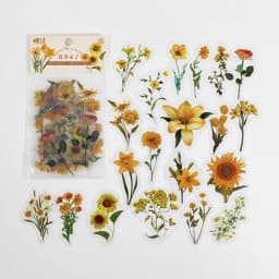 40pcs Plant & Nature Flower Decorative PVC Stickers Daisy & Mushroom DIY Scrapbooking Labels Journaling Stationery Album Decals