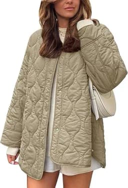 New Fashion Autumn Winter Women's Solid Color Long Sleeve O-neck Single-breasted Quilted Jackets Male Casual Trendy Simple Coats