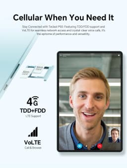 2026 Teclast P50 Tablet Android 16 8-Core T606 4Gb Ram 128Gb Rom 1280X800 Pixels Ips Bluetooth 5Mah Type-C 8Mp+5Mp Wifi TLA002