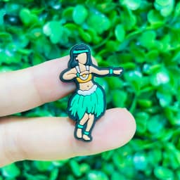 1-23Pcs Parrot Aloha Hawaii Summer Vibes DIY Kids Shoes Button Charms Hula Flowers PVC Buckle Clog Decorations