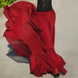 720 Degrees Gold Silk Chiffon 8 Meters Full Skirt Women's Beach Holiday High-Waisted Slim Summer Bright Silk Chiffon Dance Skirt