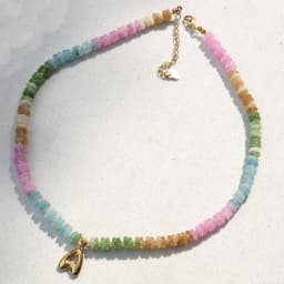 (optional letters) Bohemian classic rainbow color personalized customized bead separated handmade choker necklace