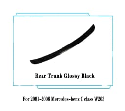For 2001-2006 Mercedes-Benz C Class W203 Sedan Rear Trunk Lid Spoiler Rear Window Roof Spoiler Wings ABS Plastic Adjustment Kit