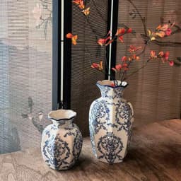 Hand-Painted Vase Blue White Porcelain Vase Elegant Home Decor Living Room Entryway Desktop Flower Arrangement Display Ornaments