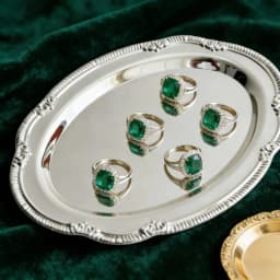 Vintage Embossed Silver Jewelry Tray Serving Platter for Necklace Earrings Rings Storage Organizer Table Decoration for Women