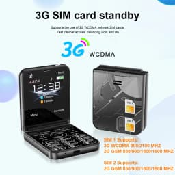 SERVO Flilo9 Folding Mobile Phone Dual SIM Standby Call Recording Speed Dial FM Radio Torch 3G WCDMA Foldable Button Cellphones