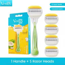 Gillette Venus Razor Blades 5Layers with Moisture Bars Women Skin-care Smooth Shave Coconut Scent Replacement Shaving Blade Head