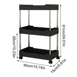 Storage Organizer With Wheels 3/4 Tier Organizer Utility Cart With Wheels Hollow Design Storage Shelves For Kitchen Work Area