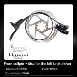 TESNO M500 2-Piston MTB Hydraulic Disc Brake Set Aluminum Alloy Front And Rear Bicycle Brakes with Silicone Protective Covers