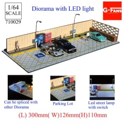GFans 1/64 Scale Car Garage Miniatures Model Car Parking Lot Diecast Scene Display Vehicle Scene Toy Background Collection