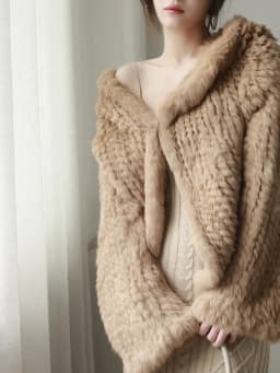 Long Sleeve Casual Loose Knitted Real Rabbit Fur Hooded Coat Women Genuine Natural Rabbit Fur Outwear Female Fur Jacket