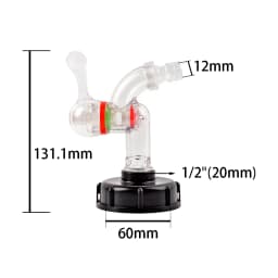 S60 Coarse Thread IBC Tank Tap Elbow PE Pipe Connector X 16mm 1/2'' 3/4'' Water Coupling Garden Hose Faucet Connector