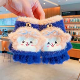 Cute Toddler Winter Plush 2‑in‑1 Flip‑Top Mittens Snap Button Animal Cold-proof Hand Warm Gloves For Boys Girls Children Gift