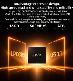 SOYO S5 Air Mini PC AMD Ryzen 5 7535HS 16GB LPDDR5 512GB M.2 SSD Windows 11 Pro AMD Radeon Graphics Mini Desktop Computer Dual HDMI Type-C RJ45 Home Office Gaming Micro PC