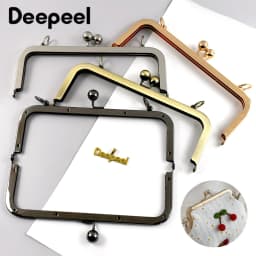 1/2Pcs Deepeel 20/25cm Metal Square Kiss Clasp Smooth Bead Head Handles Purse Handbag Frame Brackets DIY Hardware Accessories