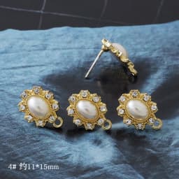 10pcs Pearl Stud Earrings Settings Handmade Roun Hollow Love Heart Earrings Connectors for DIY Jewelry Making Findings