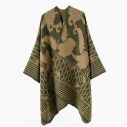 Women Geometric Jacquard Poncho Shawl Oversize Vintage Open Front Faux Cashmere Cape Autumn Winter Casual Travel Warm Wrap