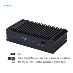 Mini PC Q20300G9 CPU Atom C3000, 4x 10G SFP+, 5x 2.5G LAN, Barebone Support 2x DDR4 RAM, 2x NVMe SSD, 2x HDD, Firewall Router