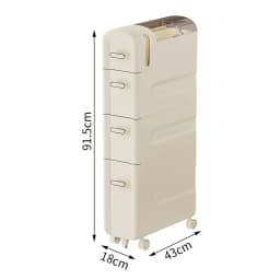 Cream Style Transparent Plastic Seam Storage Shelf Bathroom Floor Cart Storage Cabinets Toilet Side Narrow Gap Cabinet Storage