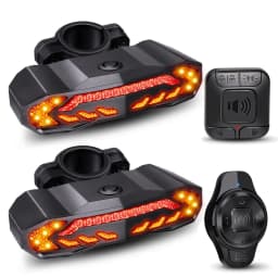 WSDCAM Smart Bike Tail Light with Turn Signals Bike Alarm Horn with Remote Rechargeable Waterproof Bike Rear Bike Brake Light