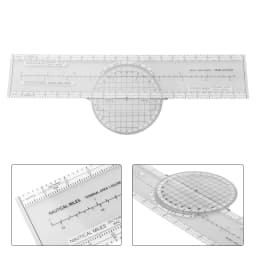 1pc Aviation Aircraft Navigation Plotter 360 Degrees Rotating Aviation Plotter Slide Ruler ABS Transparent