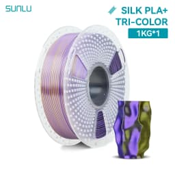 SUNLU Silk PLA Plus 3D Printer Filament 1KG/Spool 1.75mm ±0.02MM Pla+ Rabinbow Dual/Triple Colors 3D Prting Filaments Rapid Ship