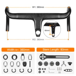 TOSEEK Carbon Handlebar Road Carbon Handlebar T700 Carbon Integrated Handlebar Di2 Bicycle Accessories Carbon Drop Bar