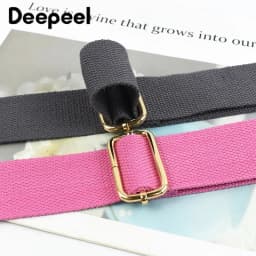 Deepeel 3.8cm Wide Canvas Bag Strap Alloy Buckle Adjustable 80-140cm Chain for Handbag Luggage Shoulder Bands Part Accessories