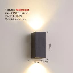Round Square Modern Wall Lights Garden Porch Ip65 Waterproof Up Down Lighting Outdoor Led Bedroom Lamp Wall Decor