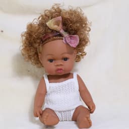 14 Inch 35cm Reborn African Doll Simulation Soft Vinyl Newborn Baby Dolls Children Lifelike Toys Girls Christmas Birthday Gifts