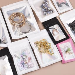 20pcs Zip Lock Bag Laser Plastic Jewelry Storage Bag DIY Earrings Necklace Bracelets Beads Gift Organizer Retail Packaging Pouch