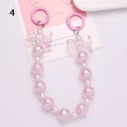 Y2K Cute Bowknot Phone Charm Strap Lanyard DIY Beaded Pendant Sweet Girl Keychain For iPhone Accessories Purse Bag Pendants