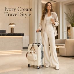 20" Carry On Suitcase Airline Approved, PC Hard Shell Luggage With Aluminum Frame, Spinner Wheels, Built-In Cup Holder, Travel Travel Suitcase