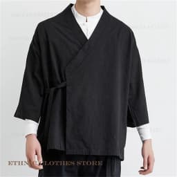 Plus Size Men's Kimono Cardigan Jacket Cotton Linen Japanese Yukata Haori Loose Open Front Hanfu Coat Samurai Costume Streetwear