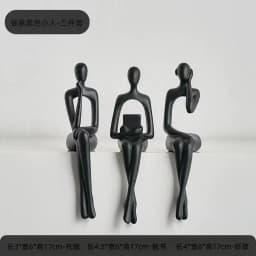 Resin Handicrafts Simulation Figure Sculptures Reader Portrait Abstract Art Sitting Figure Ornaments Home Decoration Accessories