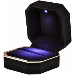 1Pc LED Jewelry Ring Box Luxury Velvet Rubber Necklace Pendant Gift Display Box With Light For Proposal Engagement Wedding Case
